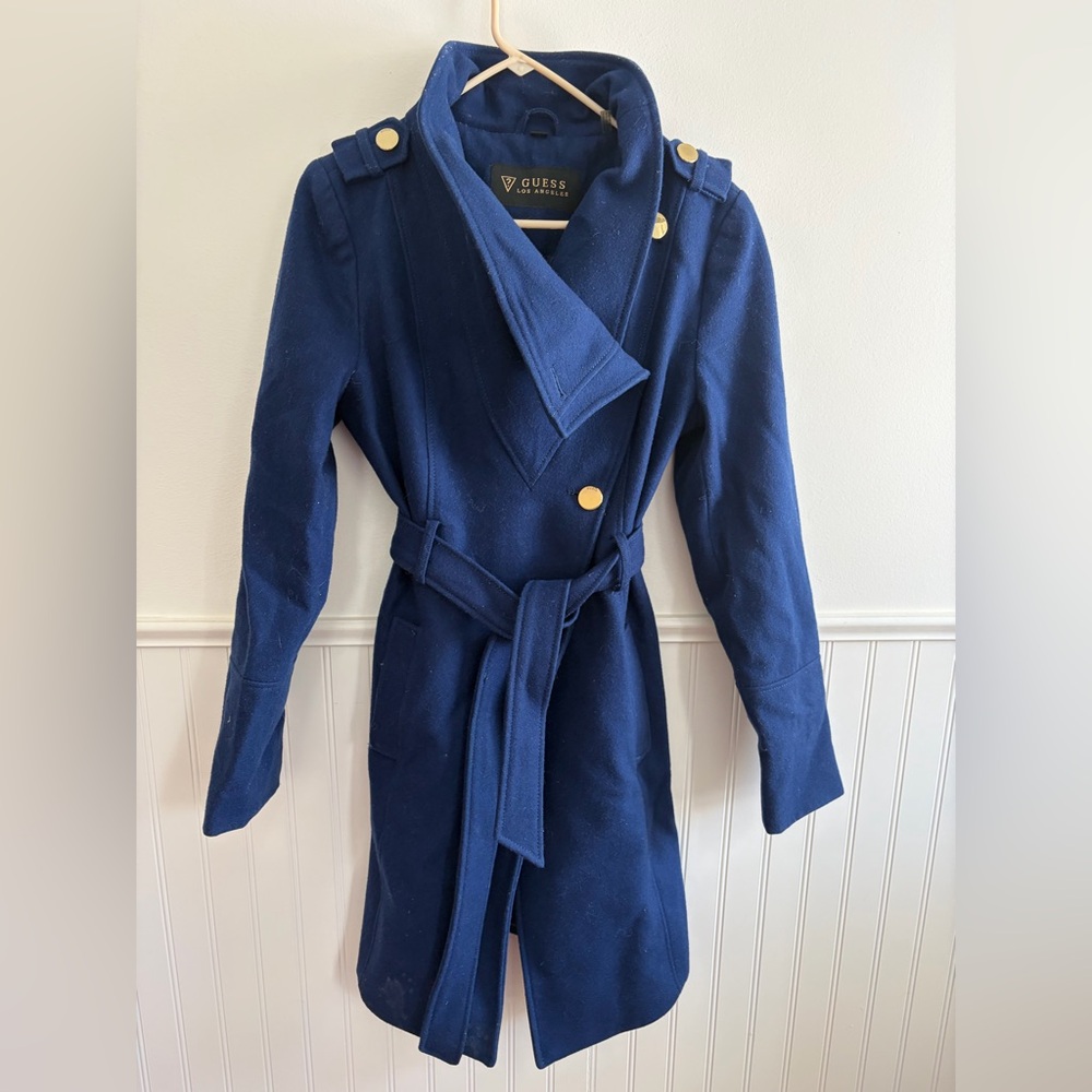 Guess Women's Navy Trench Coat